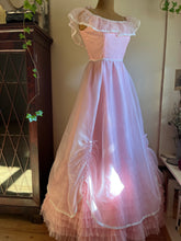 Load image into Gallery viewer, 1970’s Vintage Pink Chiffon Ruffle Gown
