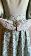Load image into Gallery viewer, Sale~ Handmade 1970’s Vintage Sea Foam Green Calico Puff Sleeve Midi Dress
