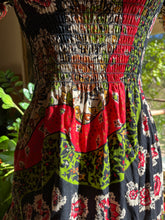 Load image into Gallery viewer, Incredible 1970’s Vintage Smocked Floral Calico Dress

