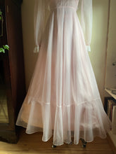 Load image into Gallery viewer, 1970’s Vintage Pale Pink Swiss Dot Chiffon Gown
