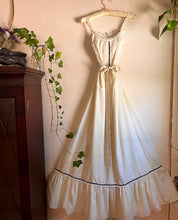 Load image into Gallery viewer, Darling handmade 1970’s vintage ivory poplin maxi sundress
