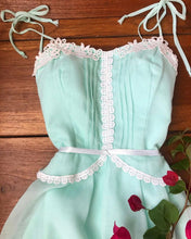 Load image into Gallery viewer, Sale~ 1970&#39;s vintage pale mint green voile sundress
