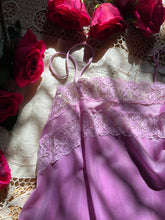 Load image into Gallery viewer, 1970’s Vintage Lavender Purple Nylon and Lace Chemise Camisole Top
