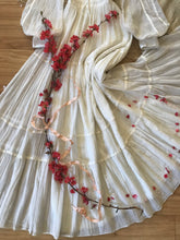 Load image into Gallery viewer, Authentic 1970&#39;s vintage White Crepe Voile Gunne Sax maxi dress
