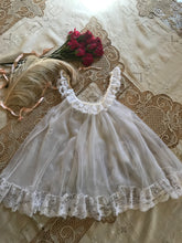 Load image into Gallery viewer, Deadstock 1970s Vintage White Nylon Chiffon &amp; Lace Chemise and Panty Set
