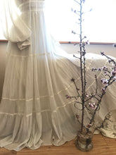 Load image into Gallery viewer, Authentic 1970&#39;s vintage White Crepe Voile Gunne Sax maxi dress
