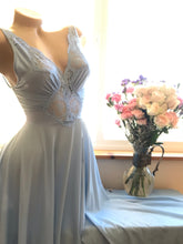 Load image into Gallery viewer, Authentic 1980’s vintage periwinkle blue Olga Bodysilk nightgown
