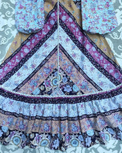 Load image into Gallery viewer, Authentic 1970’s vintage floral and bird print calico dress
