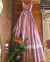 Load image into Gallery viewer, Authentic 1970&#39;s vintage Mauve pink Cherry print calico Gunne Sax sundress
