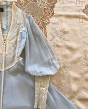 Load image into Gallery viewer, Authentic 1960&#39;s vintage Robins Egg Blue black label Gunne Sax dress
