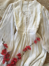 Load image into Gallery viewer, Authentic 1970&#39;s vintage White Crepe Voile Gunne Sax maxi dress
