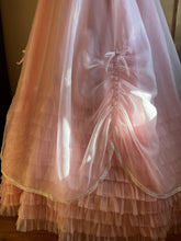 Load image into Gallery viewer, 1970’s Vintage Pink Chiffon Ruffle Gown
