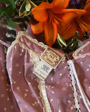 Load image into Gallery viewer, Authentic 1970&#39;s vintage Mauve pink Cherry print calico Gunne Sax sundress
