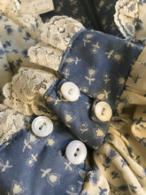 Load image into Gallery viewer, Authentic 1970&#39;s vintage dusty eggshell blue floral Gunne Sax maxi dress
