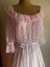 Load image into Gallery viewer, 1980’s vintage Pink Dotted Net Dress by Vivian’s Collection
