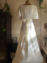 Load image into Gallery viewer, 1970’s Vintage Dreamy Ivory Crepe Flutter Sleeve Maxi dress
