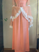 Load image into Gallery viewer, 1970’s Vintage Cantaloupe Angel Sleeve Dress
