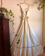 Load image into Gallery viewer, Darling handmade 1970’s vintage ivory poplin maxi sundress
