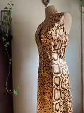 Load image into Gallery viewer, Fantastic 1960’s Vintage Snakeskin Satin Hostess Gown by Fifth Avenue Robes
