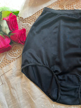 Load image into Gallery viewer, Authentic 1960’s vintage Kayser Black Nylon Pillow Tab Granny Panties
