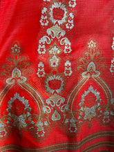 Load image into Gallery viewer, Authentic 1970’s Vintage Silver and Gold Print Hostess Dress by Alfred Shaheen
