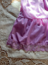 Load image into Gallery viewer, 1970’s Vintage Lavender Purple Nylon and Lace Chemise Camisole Top
