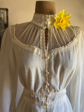 Load image into Gallery viewer, Authentic 1970&#39;s vintage ivory voile and net lace Gunne Sax blouse
