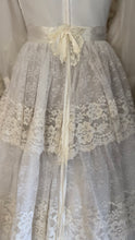 Load image into Gallery viewer, Dreamy 1970’s Vintage Lace and Pearl Wedding Gown with Train
