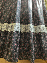 Load image into Gallery viewer, Authentic 1970’s Vintage Black Calico Gunne Sax Maxi Dress
