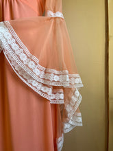 Load image into Gallery viewer, 1970’s Vintage Cantaloupe Angel Sleeve Dress
