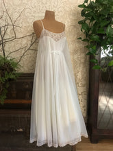 Load image into Gallery viewer, Dreamy 1970’s vintage ivory chiffon nightgown by Lucie Ann
