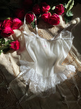 Load image into Gallery viewer, 1980’s Vintage White Satin and Lace Camisole by Faris
