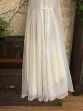 Load image into Gallery viewer, Dreamy 1970’s vintage ivory chiffon nightgown by Lucie Ann
