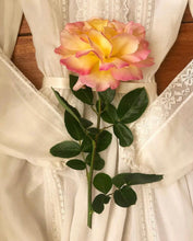 Load image into Gallery viewer, Authentic 1970s Vintage Sheer Ivory Midi Gunne Sax Dress
