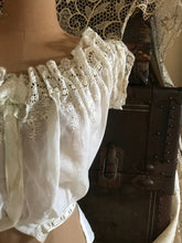 Load image into Gallery viewer, Antique Victorian embroidered eyelet corset cover
