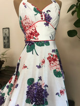 Load image into Gallery viewer, 1970’s vintage Sweet Peas and Cherries sundress by Jody T

