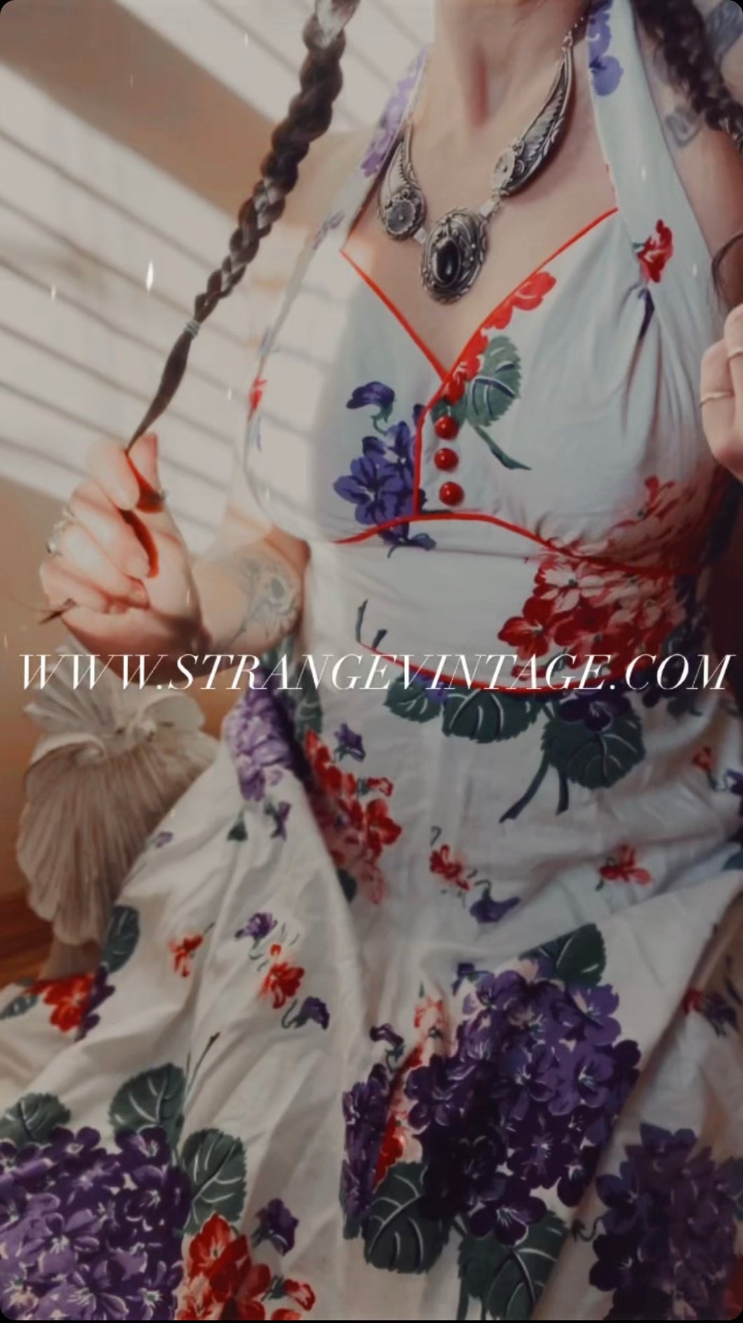 1970’s vintage Sweet Peas and Cherries sundress by Jody T