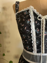 Load image into Gallery viewer, Authentic 1970’s Vintage Black Calico Gunne Sax Sundress
