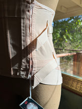 Load image into Gallery viewer, 1950’s Vintage Pink Cotton Fan Lacing Surgical Camp Corset
