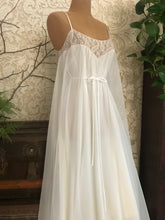 Load image into Gallery viewer, Dreamy 1970’s vintage ivory chiffon nightgown by Lucie Ann
