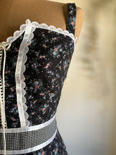 Load image into Gallery viewer, Authentic 1970’s Vintage Black Calico Gunne Sax Sundress
