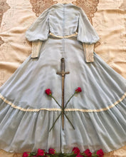 Load image into Gallery viewer, Authentic 1960&#39;s vintage Robins Egg Blue black label Gunne Sax dress
