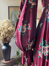 Load image into Gallery viewer, Authentic 1970&#39;s vintage burgundy rayon dress by Jody of California
