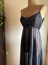 Load image into Gallery viewer, Authentic 1970’s vintage black nightgown by Lucie Ann for Claire Sandra
