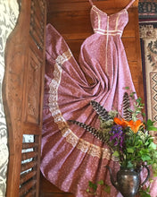 Load image into Gallery viewer, Authentic 1970&#39;s vintage Mauve pink Cherry print calico Gunne Sax sundress

