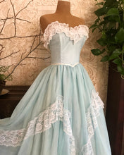 Load image into Gallery viewer, Authentic 1980&#39;s vintage robins egg blue Gunne Sax gown
