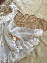 Load image into Gallery viewer, Deadstock 1970s Vintage White Nylon Chiffon &amp; Lace Chemise and Panty Set
