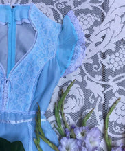 Load image into Gallery viewer, Authentic 1970’s vintage sky blue voile maxi dress
