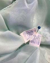 Load image into Gallery viewer, 1960’s Vintage mint green chiffon Vanity Fair peignoir nightgown and robe set
