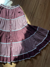 Load image into Gallery viewer, Authentic 1970’s vintage Burgundy Calico Gunne Sax Midi skirt
